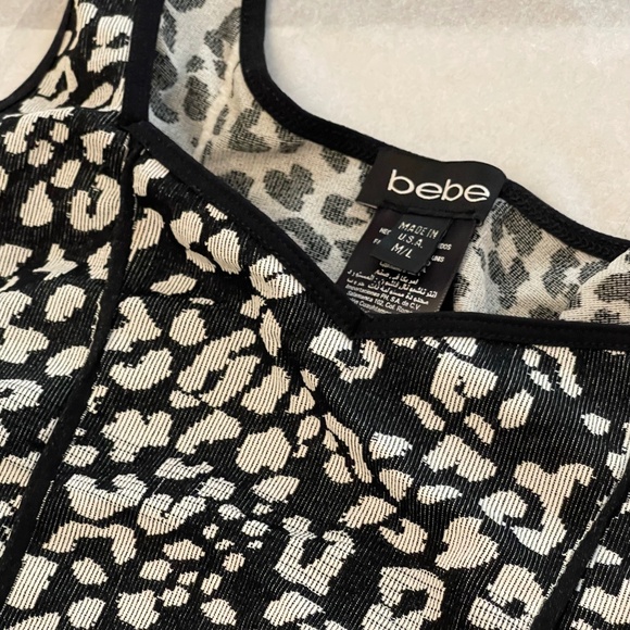 NWOT! Bebe Leopard BodyCon Nylon Dress M/L - Picture 9 of 11